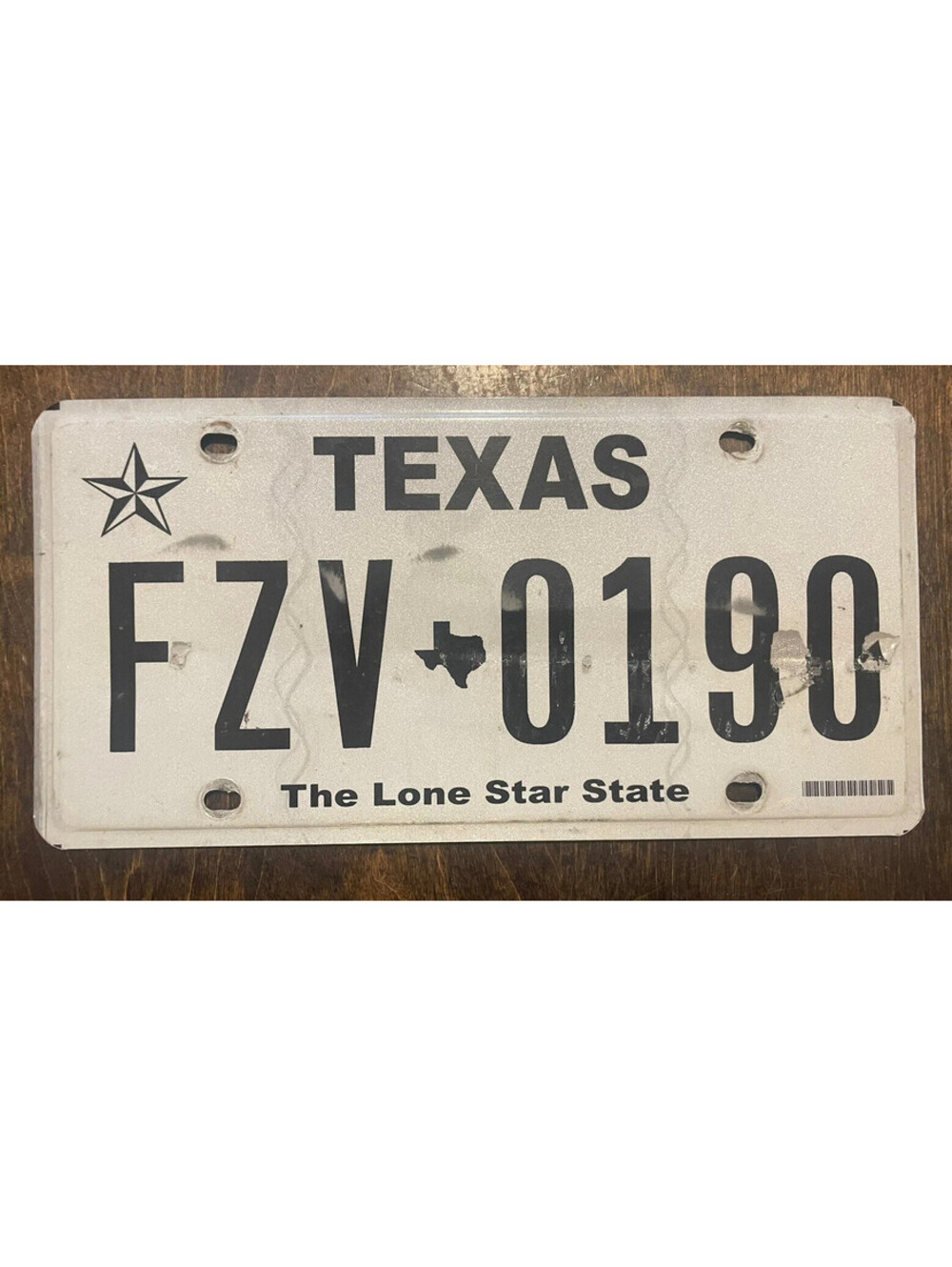 Texas License Plate TX State USA Vintage Expired Lonestar State FZV 0190 Sign